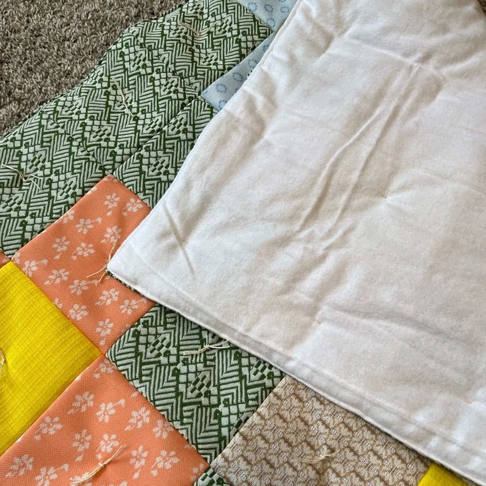 NEW Handmade quilt baby or lap blanket vintage charm of polyester double knit